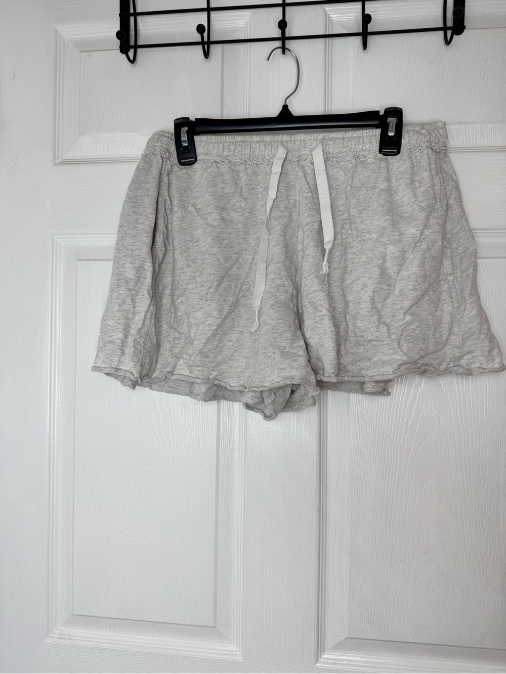 aerie Light Gray Elastic Waist Drawstring Lounge Shorts